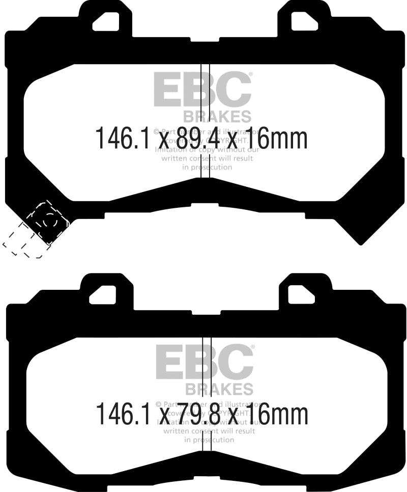 EBC DP43044R 15+ Chevrolet Colorado 2.5 Yellowstuff Front Brake Pads