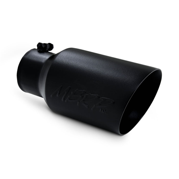 MBRP T5072BLK Universal Tip 6 O.D. Dual Wall Angled 4 inlet 12 length - Black Finish