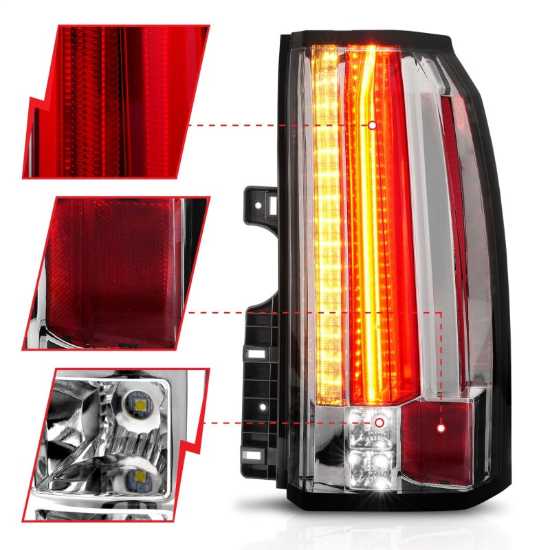 ANZO 311277 2015-2017 GMC Yukon/Yukon XL LED Taillights Chrome