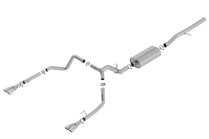 Borla 140782 19 Chevrolet Silverado/GMC Sierra 1500 6.2L SS Touring Catback Exhaust - Square Chrome Tips
