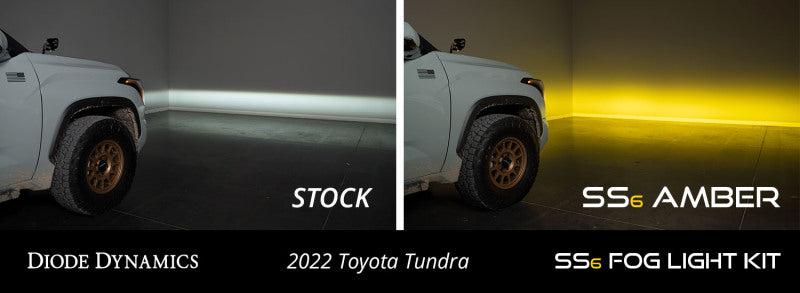 Diode Dynamics DD7419 2022 Toyota Tundra SS6 LED Fog Light Kit - Amber Wide