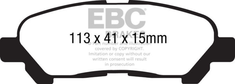 EBC DP41838R 09-13 Toyota Highlander 2.7 2WD/4WD Yellowstuff Rear Brake Pads