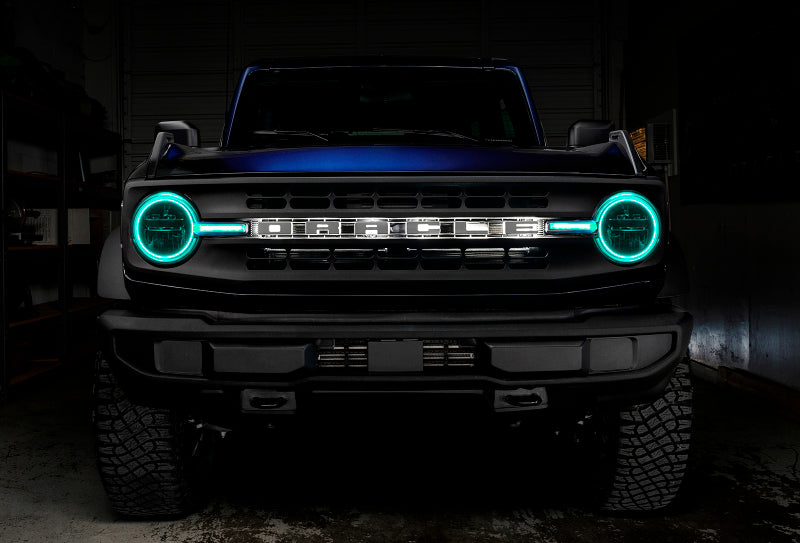 ORACLE Lighting 1471-333 Oracle 21-22 Ford Bronco Headlight Halo Kit w/DRL Bar - Base Headlights -w/2.0 Cntrl