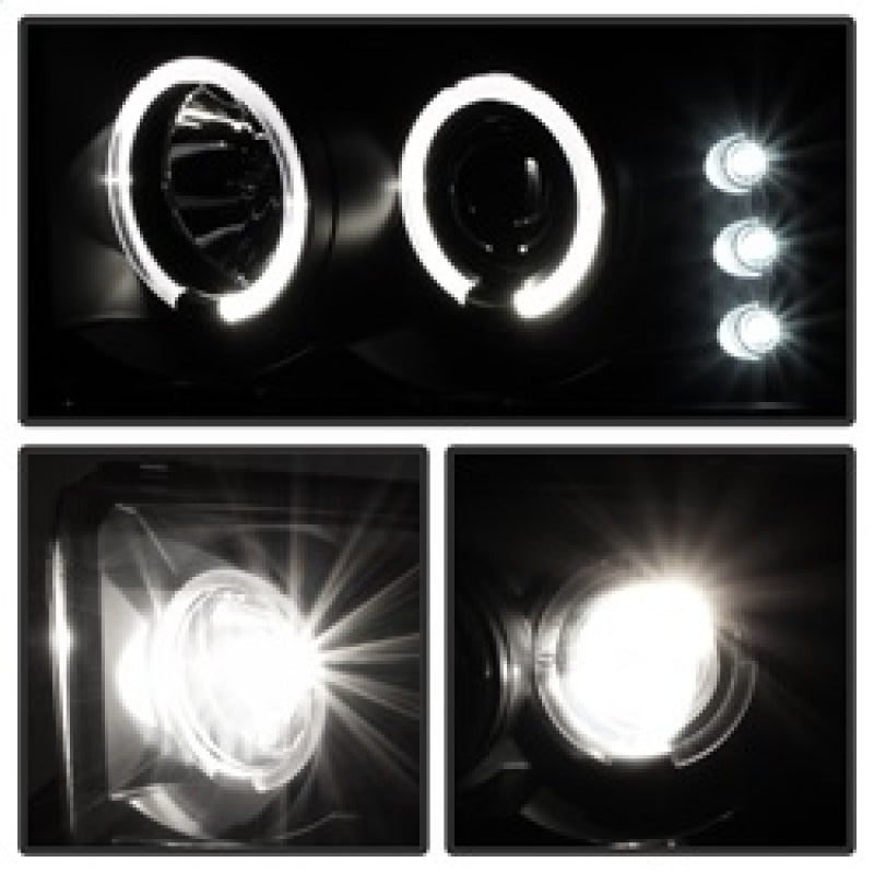SPYDER 5078452 Spyder Ford F250 Super Duty 99-04 Projector Version 2 LED Halo LED Blk Smke PRO-YD-FF25099-1P-G2-BSM