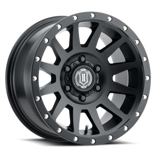 ICON 2017858347SB Compression 17x8.5 6x5.5 0mm Offset 4.75in BS 106.1mm Bore Satin Black Wheel