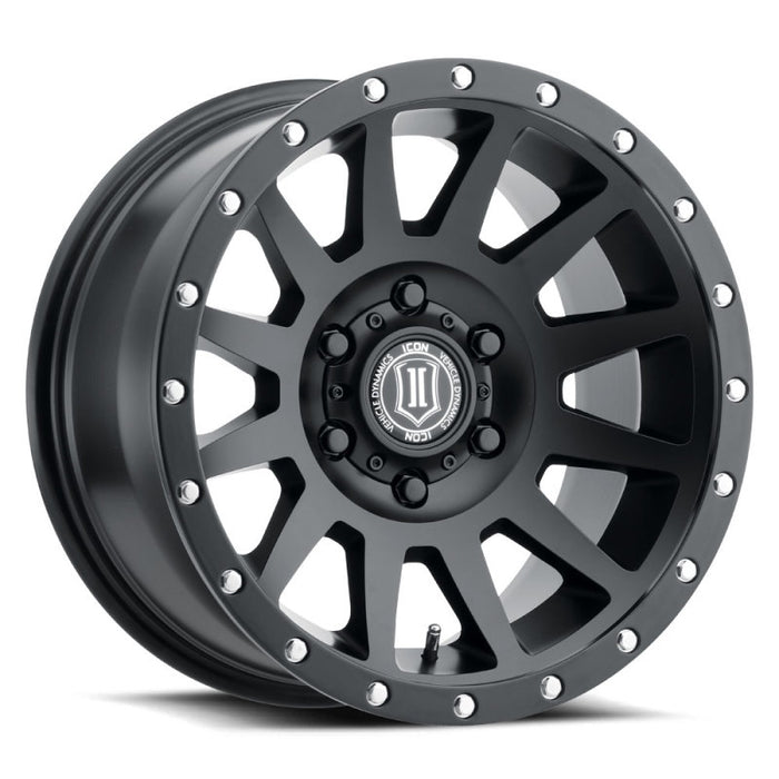 ICON 2017858347SB Compression 17x8.5 6x5.5 0mm Offset 4.75in BS 106.1mm Bore Satin Black Wheel