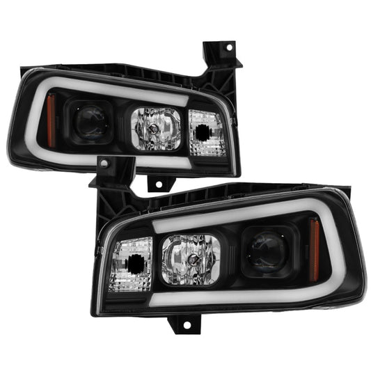 SPYDER 5085245 Spyder Dodge Charger 06-10 Projector Headlights - LED Light Bar - Black PRO-YD-DCH05V2-LB-BK