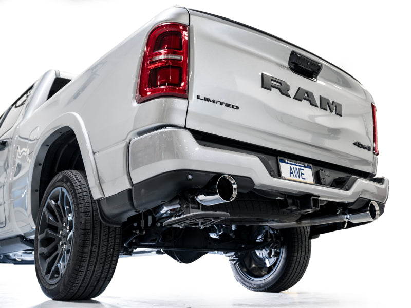 AWE Tuning 3015-32530 AWE 25+ RAM 1500 3.0TT 0FG Catback Touring Exhaust - Chrome Silver Tips