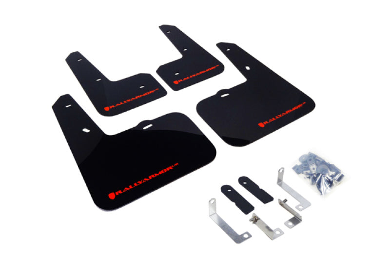 Rally Armor MF24-UR-BLK/RD 12-18 Hyundai Veloster Black UR Mud Flap w/ Red Logo