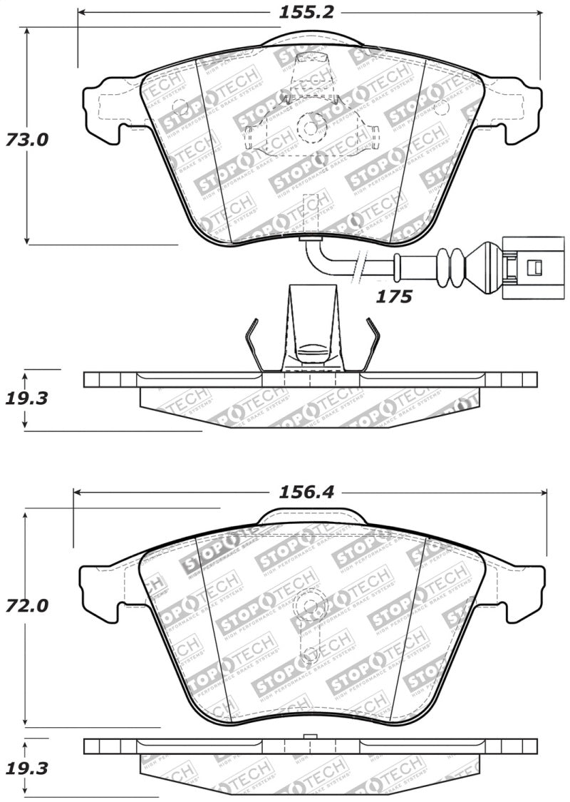 Stoptech 309.11110 StopTech Performance 08-13 Audi TT Quattro / 12 VW Golf R Front Brake Pads