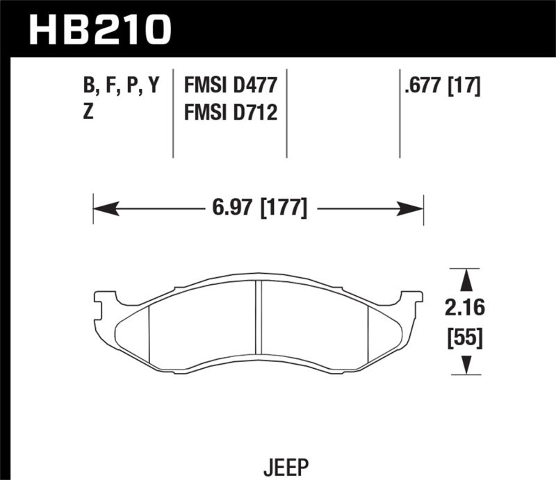 Hawk Performance HB210Y.677 Hawk LTS Street Brake Pads