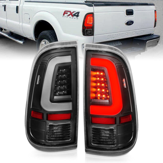 ANZO 311356 2008-2016 Ford F-250 LED Taillights Black Housing Clear Lens (Pair)