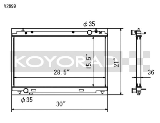 Koyo V2999 07-08 Nissan 350Z VQ35HR (MT) Radiator