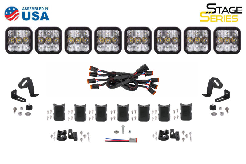 Diode Dynamics DD7248 SS5 Pro Universal CrossLink 8-Pod Lightbar - White Combo