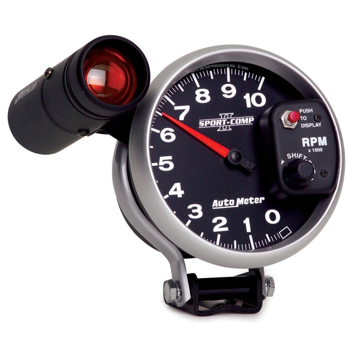 AutoMeter 3699 Autometer Sport-Comp II 5 inch 0-10000 RPM Pedestal Mount Tachometer Shift-Lite
