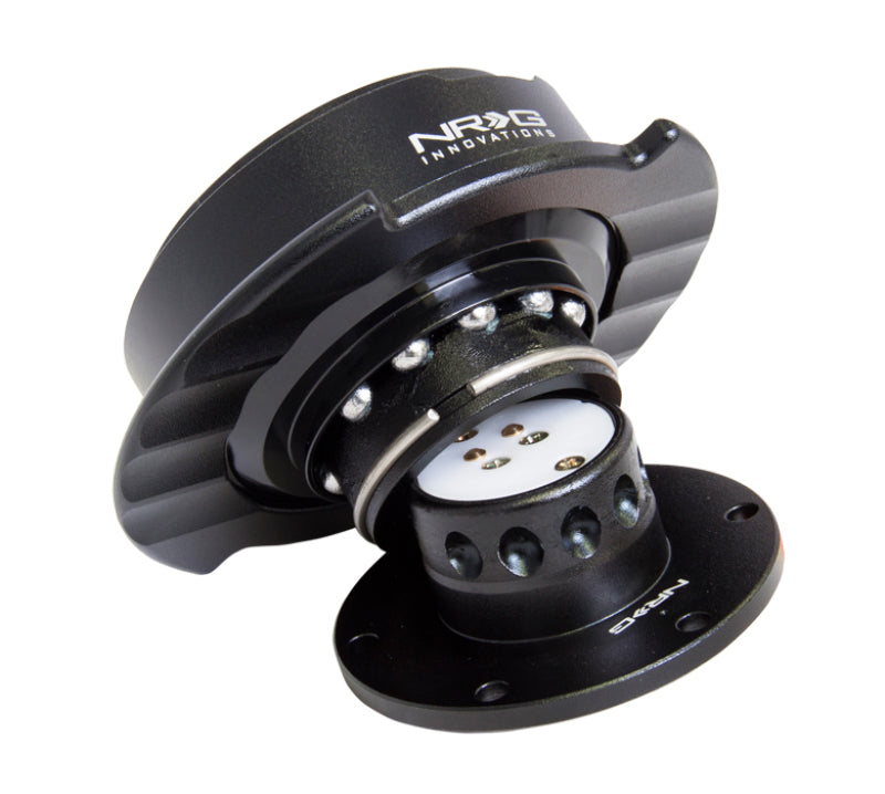NRG SRK-250BK Quick Release Kit Gen 2.5 - Black / Black Ring w/Finger Grooves