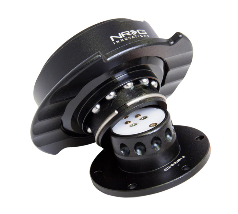 NRG SRK-250BK Quick Release Kit Gen 2.5 - Black / Black Ring w/Finger Grooves