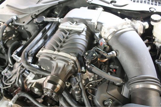 J&L 3020D-B 11-17 Ford Mustang GT (w/Roush/VMP Supercharger) Driver Side Oil Separator 3.0 - Black Anodized