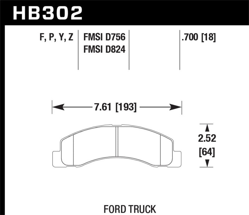 Hawk Performance HB302P.700 Hawk Super Duty Street Brake Pads