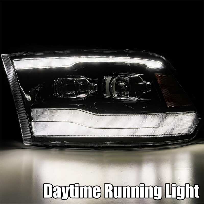 AlphaRex 880593 09-18 Dodge RAM 1500HD PRO-Series Proj Headlights Plank Style Black w/Seq Signal/Smoked DRL
