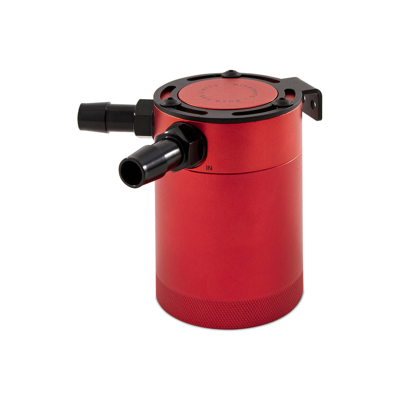 Mishimoto MMBCC-CBTWO-RD Compact Baffled Oil Catch Can - 2-Port - Red
