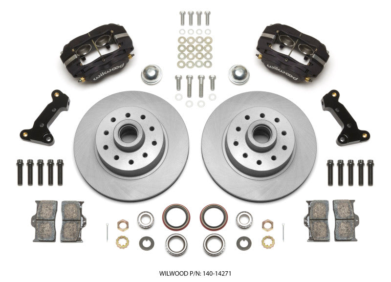 Wilwood 140-14271 Forged Dynalite Front Kit 11.03in 1 PC Rotor&Hub 74-80 Pinto/Mustang II Disc Spindle only