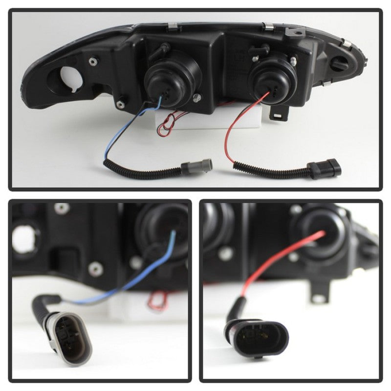 SPYDER 5011473 Spyder Mitsubishi Eclipse 97-99 Projector Headlights LED Halo Black High H1 Low H1 PRO-YD-ME97-HL-BK