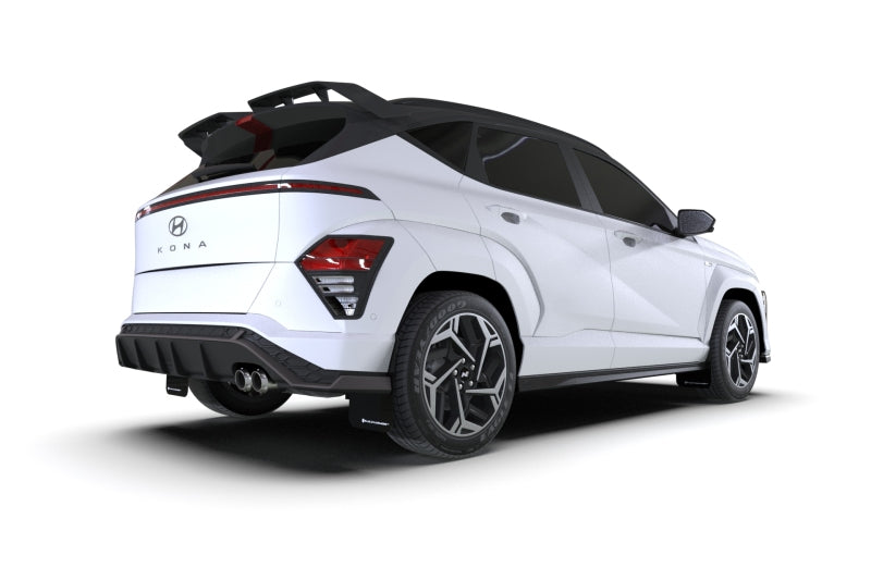 Rally Armor MF103-UR-BLK-WH 24-25 Hyundai Kona N Line Black UR Mud Flap - White Logo