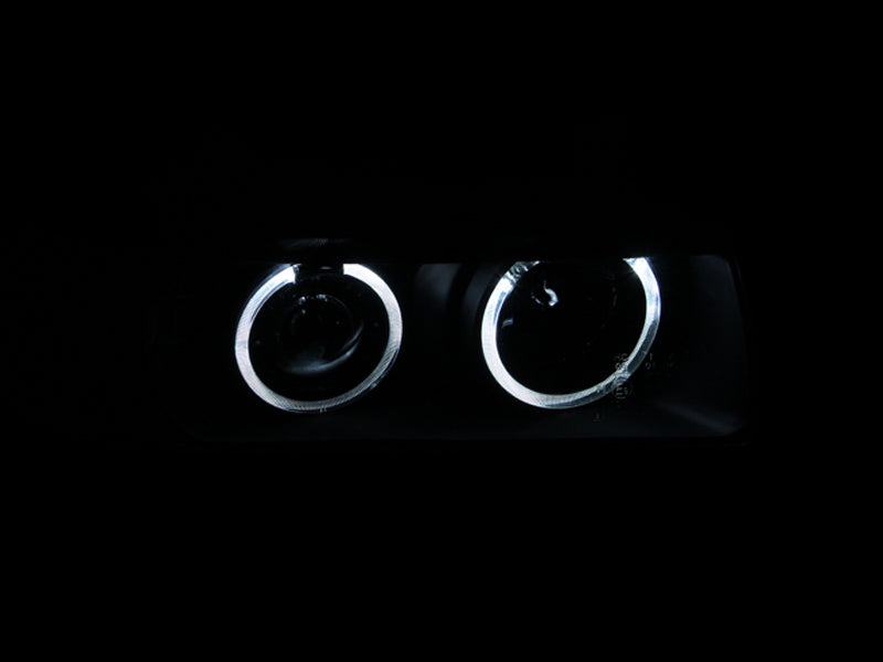 ANZO 121325 1992-1998 BMW 3 Series E36 Projector Headlights w/ Halo Black G2 1 pc