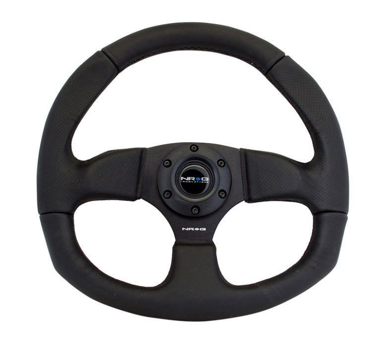 NRG RST-009R Reinforced Steering Wheel (320mm Horizontal / 330mm Vertical) Leather w/Black Stitching