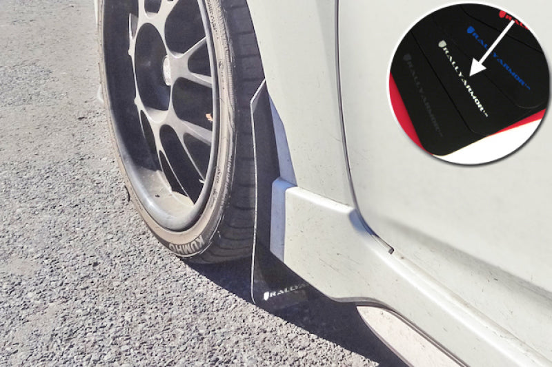 Rally Armor MF24-UR-BLK/WH 12-18 Hyundai Veloster Black UR Mud Flap w/ White Logo