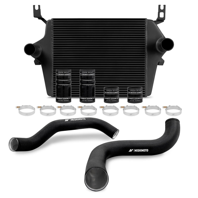 Mishimoto MMINT-F2D-99KBKBK 99-03 Ford 7.3L Powerstroke PSD Black Intercooler Kit w/ Black Pipes