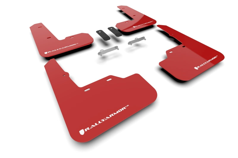 Rally Armor MF92-UR-RD/WH 22-25 Subaru WRX Red UR Mud Flap w/White Logo