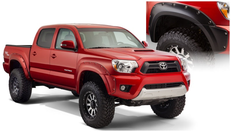 Bushwacker 31927-02 12-15 Toyota Tacoma Fleetside Pocket Style Flares 4pc 73.5in Bed - Black