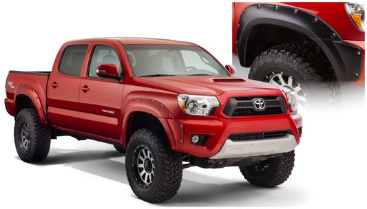 Bushwacker 31927-02 12-15 Toyota Tacoma Fleetside Pocket Style Flares 4pc 73.5in Bed - Black