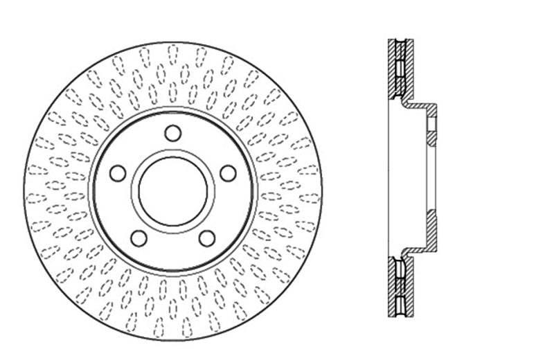 Stoptech 127.61100R StopTech Slotted & Drilled Sport Brake Rotor