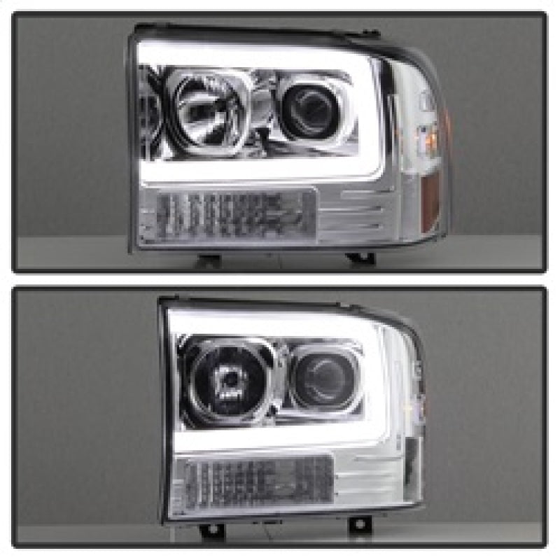 SPYDER 5084675 Spyder 99-04 Ford F-250 Super Duty Light Bar Projector Headlights - Chrome (PRO-YD-FF25099V2-LB-C)