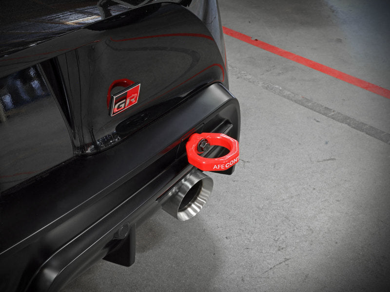 aFe 450-721002-R Control Rear Tow Hook Red 20-21 Toyota GR Supra (A90)