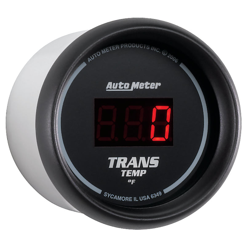 AutoMeter 6349 Autometer Z Series 52mm Black Digital 0-300 Deg F Transmission Temperature Gauge