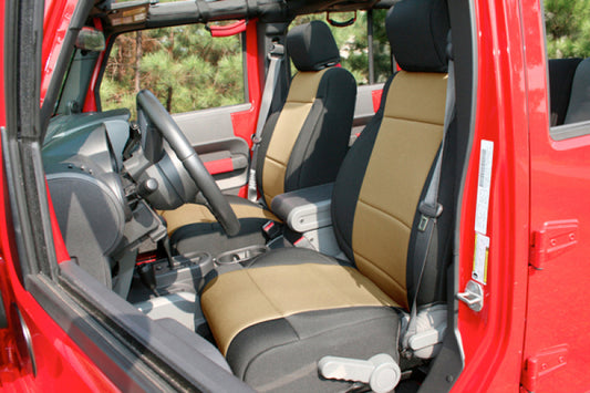Rugged Ridge 13297.04 Seat Cover Kit Black/Tan 11-18 Jeep Wrangler JK 4dr