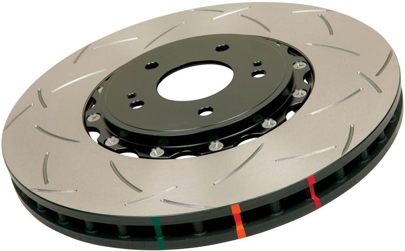 DBA DBA52218BLKS 03-05 Evo 8/9 Front Slotted 5000 Series 2 Piece Rotor Assembled w/ Black Hat