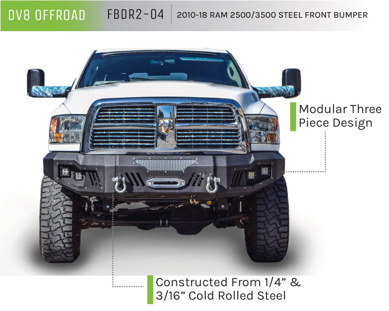 DV8 Offroad FBDR2-04 10-18 RAM 2500 Front Bumper