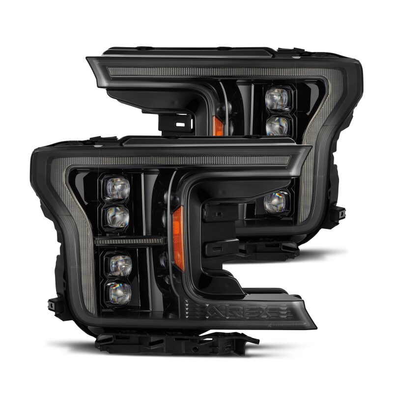 AlphaRex 880249 18-20 Ford F-150 NOVA LED Proj Headlight Alpha Blk (14th Gen G2 Style)