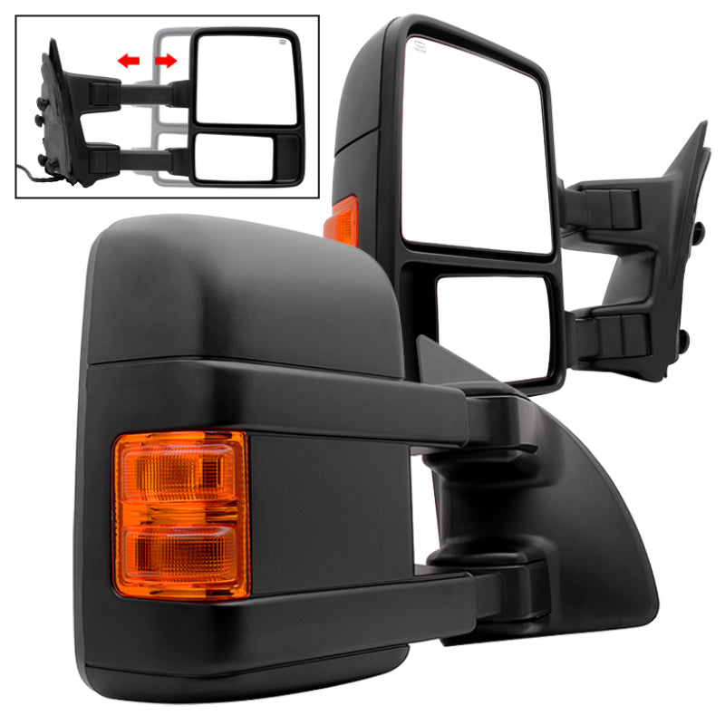 SPYDER 9935459 xTune Pair G2 Ford Superduty 99-07 Heated Amber Signal Telescoping Mirrors MIR-FDSD99S-G2-PW-AM-SET