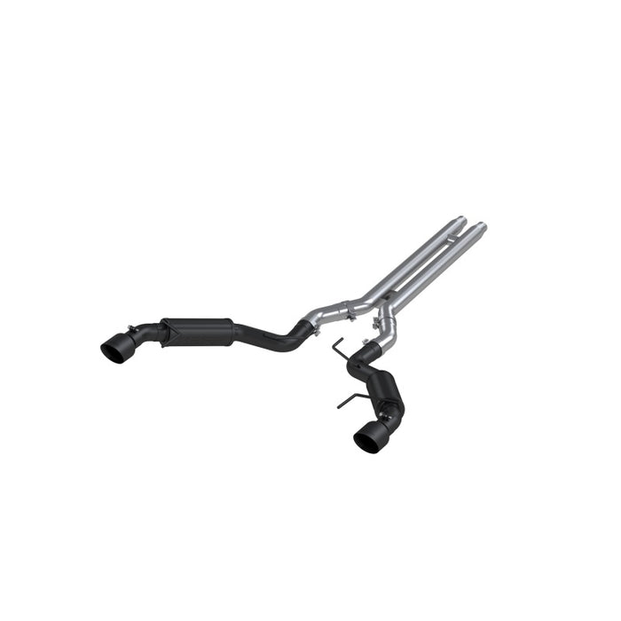 MBRP S7278BLK 15-17 Ford Mustang GT 5.0 3in Cat Back Dual Split Rear Race Version 4.5in Tips - Black Coated