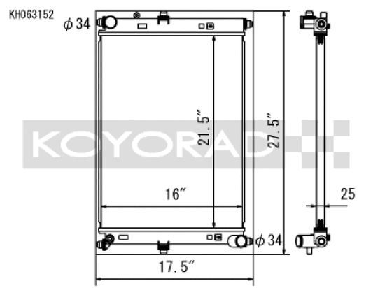 Koyo KH063152 2016 Mazda MX-5 Miata 2.0L I4 (MT) Aluminum Radiator