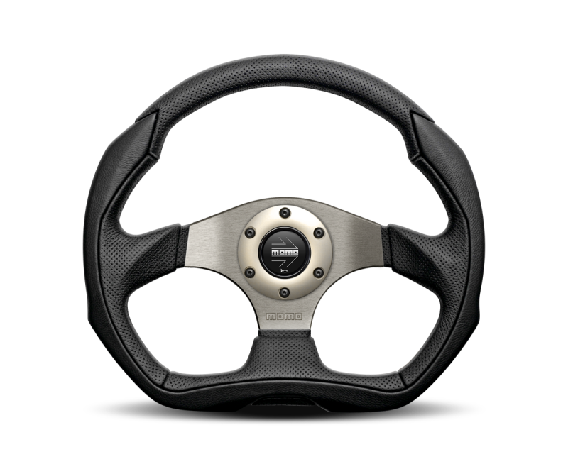 MOMO EAG35BK0S Momo Eagle Steering Wheel 350 mm - Black Leather/Anth Spokes