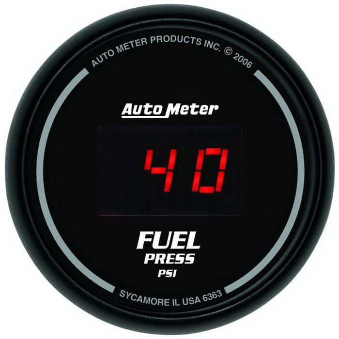 AutoMeter 6363 Autometer Z Series 52mm Black Digital 5-100 PSI Fuel Pressure Gauge