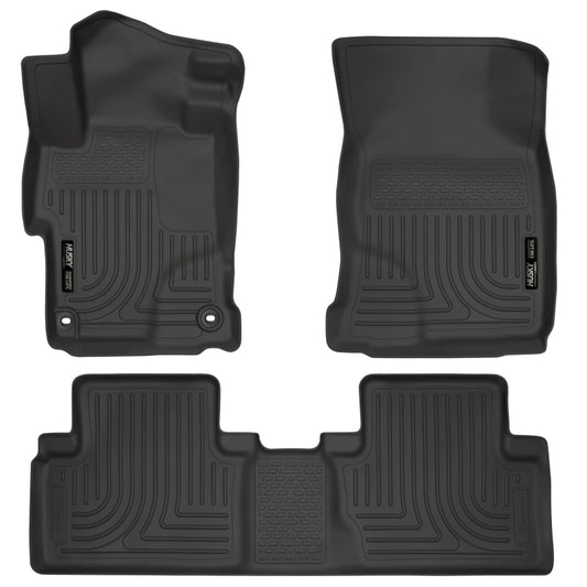 Husky Liners 99441 2014 Honda Civic Sedan WeatherBeater Black Front & 2nd Seat Floor Liners
