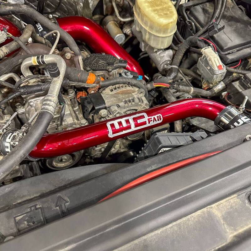 Wehrli WCF100696-RED 11-16 Chevrolet 6.6L LML Duramax Upper Coolant Pipe - WCFab Red